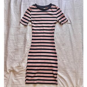 H&M Striped Midi Dress